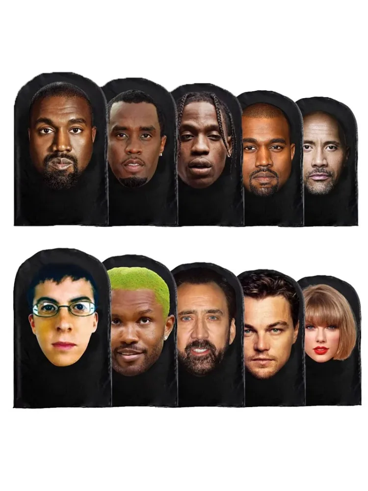 Cosplay 3D imprimé Kanye masque maille extensible masque complet hommes femmes jeu de rôle coiffure Halloween mode cagoule coiffure