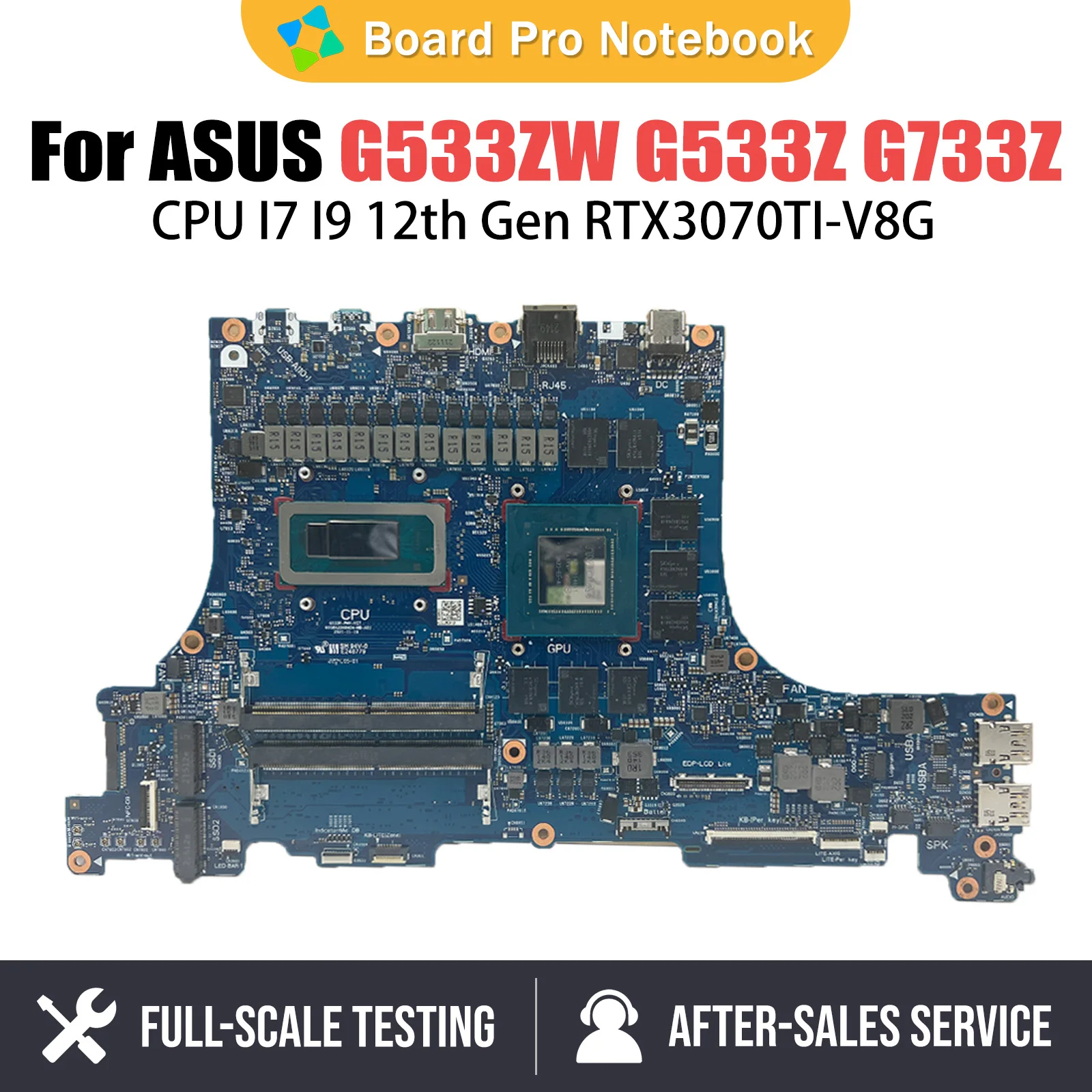 

G533R Laptop Mainboard For ASUS G533ZW G733ZS G733ZX G733ZM G733ZW G533ZS G533ZX G533ZM G533Z G733Z I7 I9 CPU RTX3070TI V8G