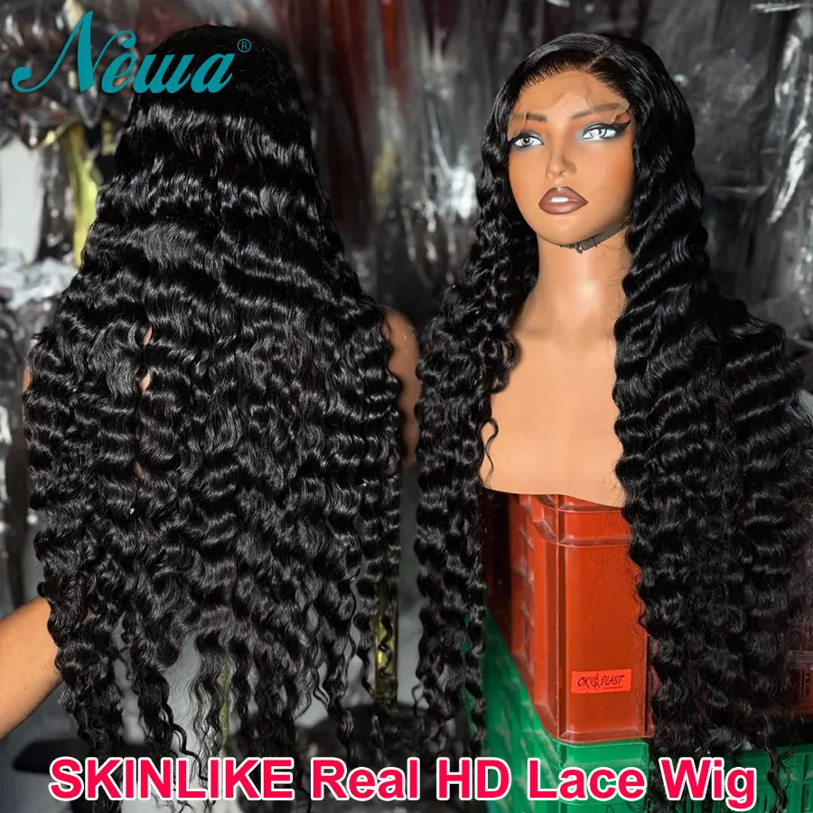 

Новый парик Newa Hair Glueless HD Lace с глубокими волнами из натуральных волос, HD Lace Frontal, полный парик, плотность 250%, предварительно сформированный, невидимый HD Closure Wig