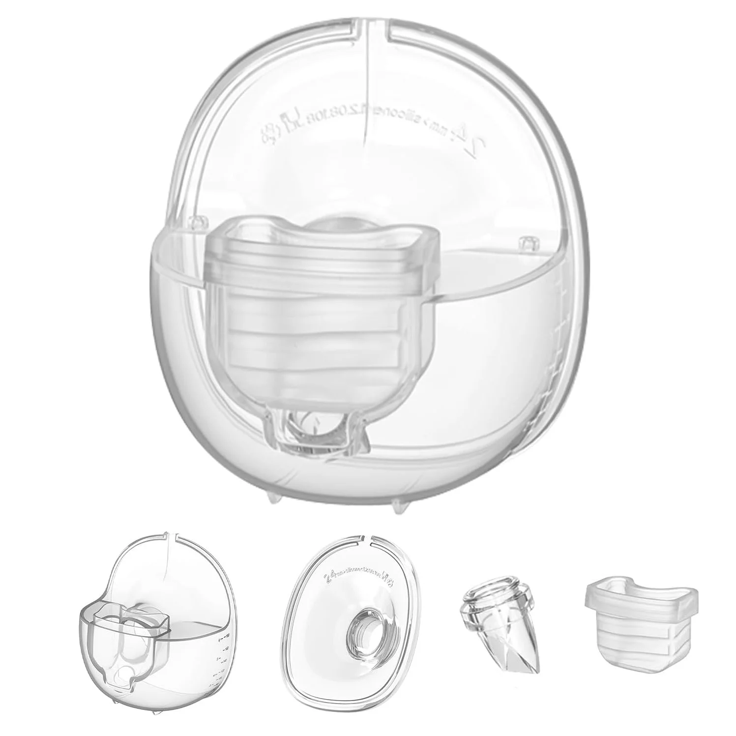 Wearable Breast Pump Parts Compatible with MomMed S21 S18, Duckbill Valves, Silicone Diaphragm, 24mm Flange, Milk Collector Cup