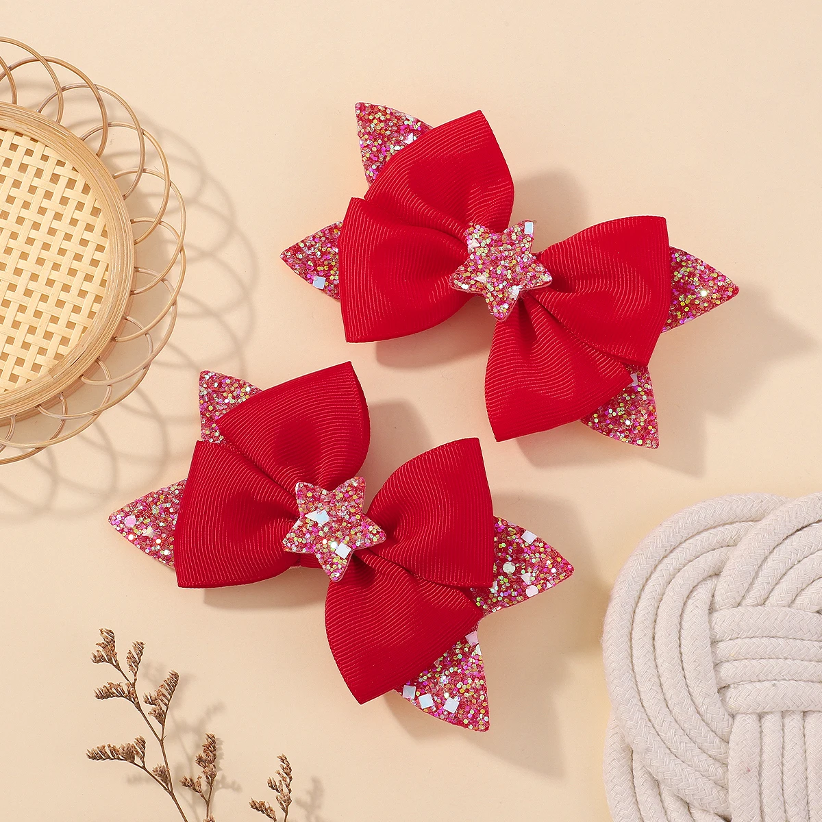 

2 шт., 4,33 дюйма, заколки для волос с блестящим бантом и звездами для девочек, бутиковая лента с бантом «ласточкин хвост», заколка, головные уборы, аксессуары для волос 10050085160