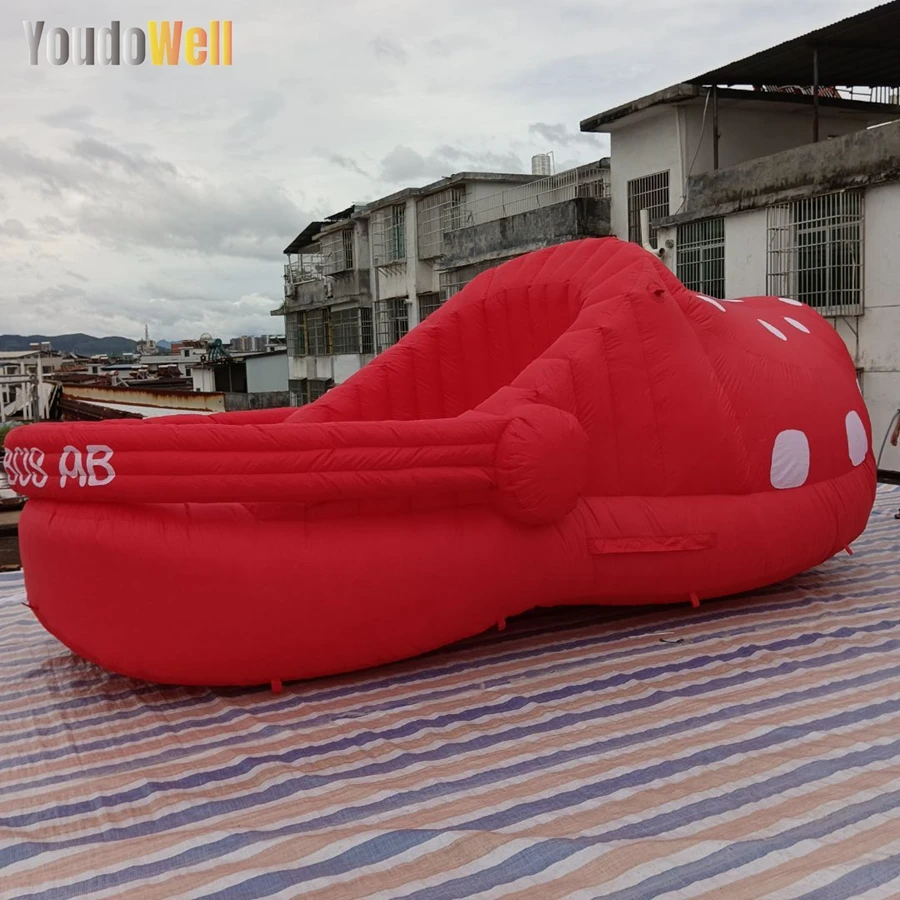 Customized Red Inflatable Clogs Mockup, Slippers With Blower For Trade Show/Advertising/Commercial Decoration