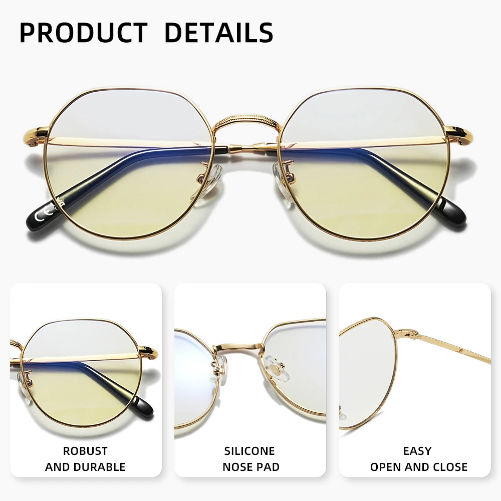 Kingseven causal moda anti luz azul redonda óculos de prescrição miopia hipermetropia lente óptica das mulheres dos homens óculos de leitura