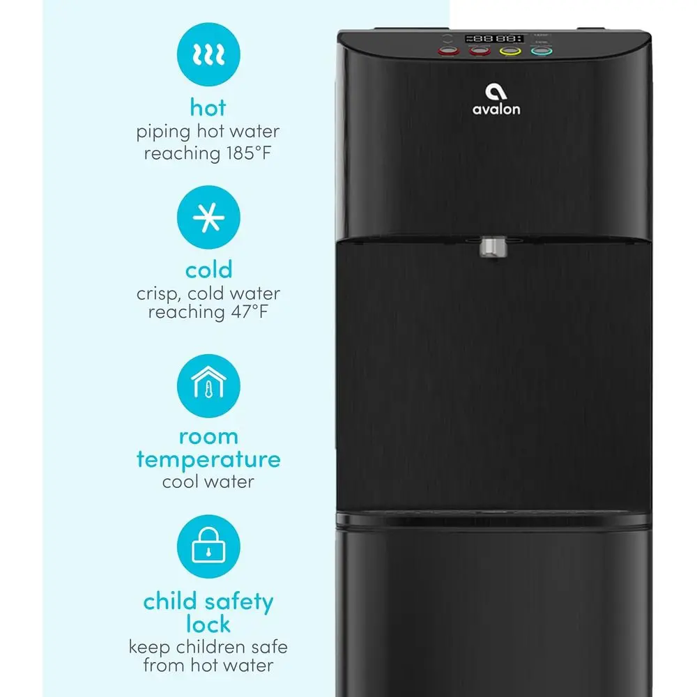 Electronic Bottom Loading Water Cooler Dispenser - 3 Temperatures, Hot, Cool & Cold, Digital Clock with Temperature Control, Dur view 3