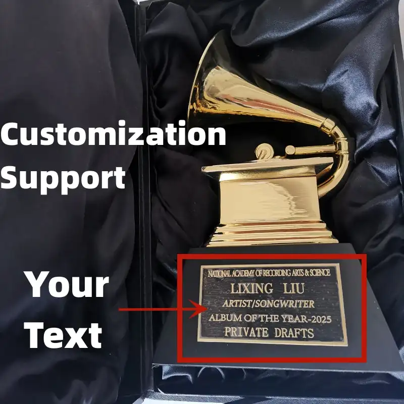 Free Custom Engraving Real Size 22.5CM Replica Grammy Trophy 1:1 Scale Size Music Souvenirs Grammy Award Statue Souvenirs