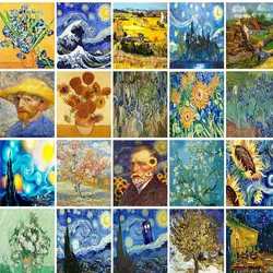 GATYZTORY Frame DIY Painting By Numbers Van Gogh Starry Sky Picture By Numbers Scenery Wall Art Acrylic Paint For Home Decor Art