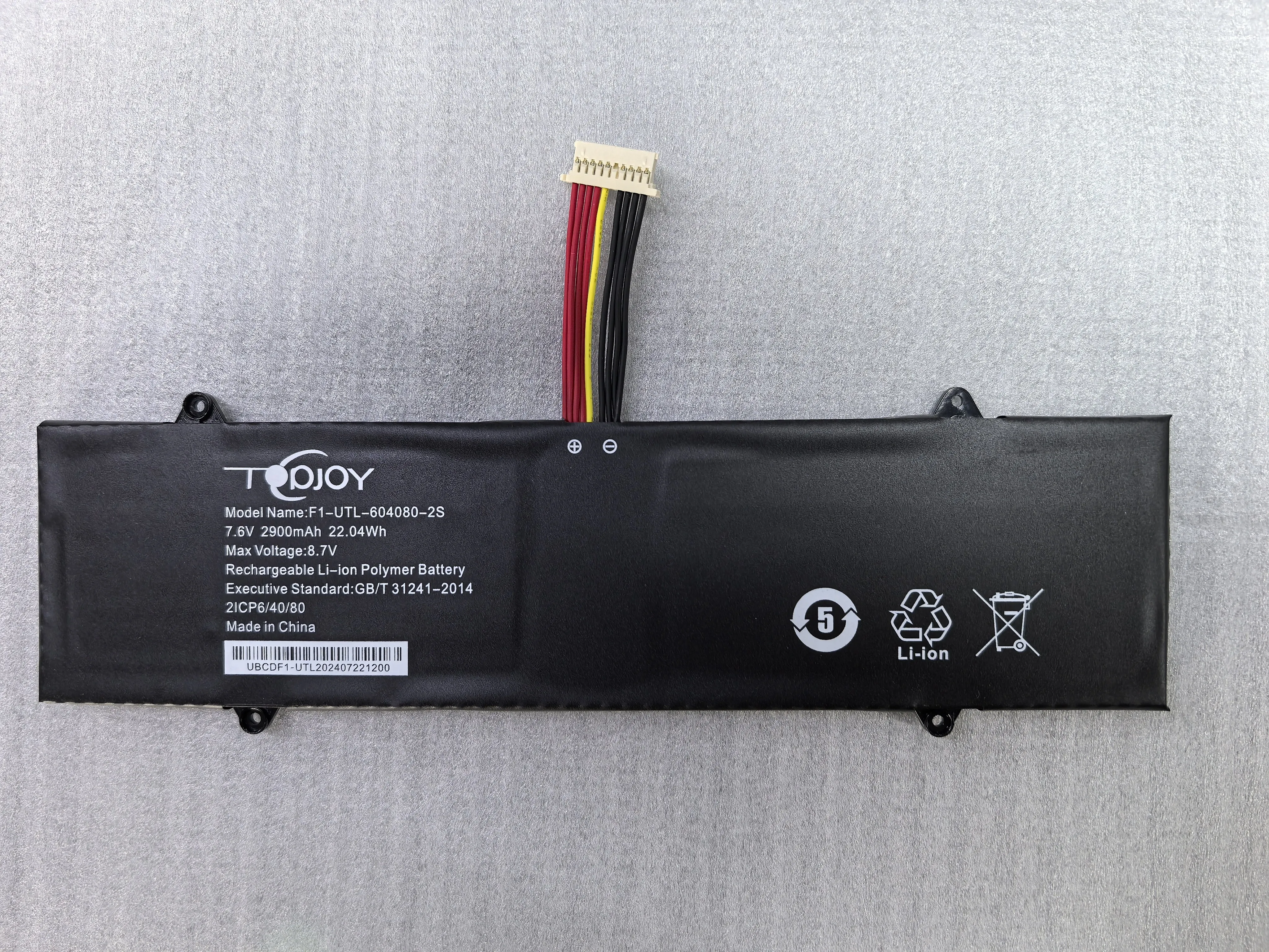 Laptop Battery For Topjoy Falcon F1-UTL-604080-2S 7.6V 2900mAh 22.04WH 10PIN 9Lines New