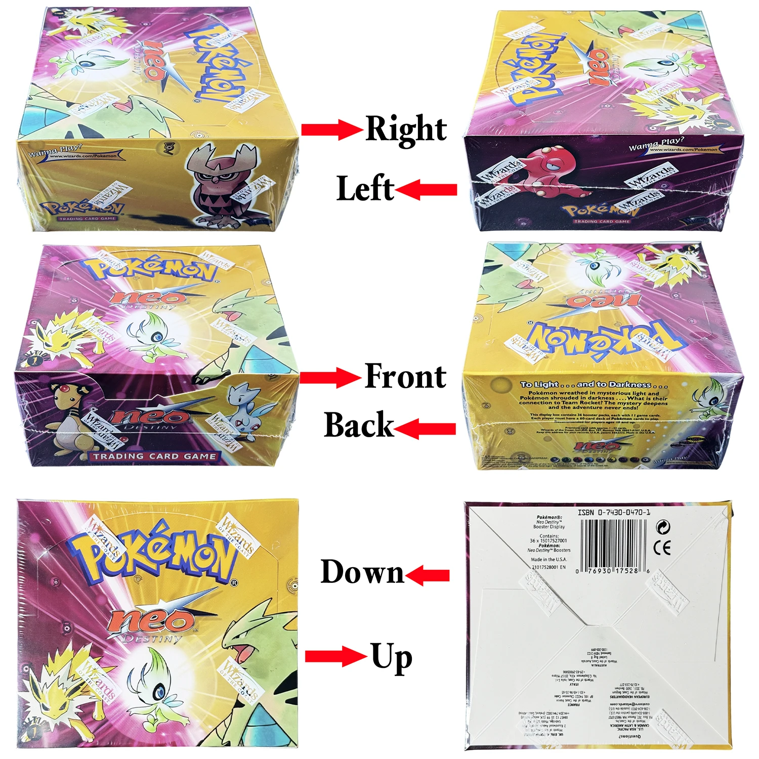 Pokémon 1st Edition 2002 WOTC Neo Destiny Booster Box Unopened Proxy Rare PTCG Proxy DIY Anime Game Cards Collectible Toys Gifts