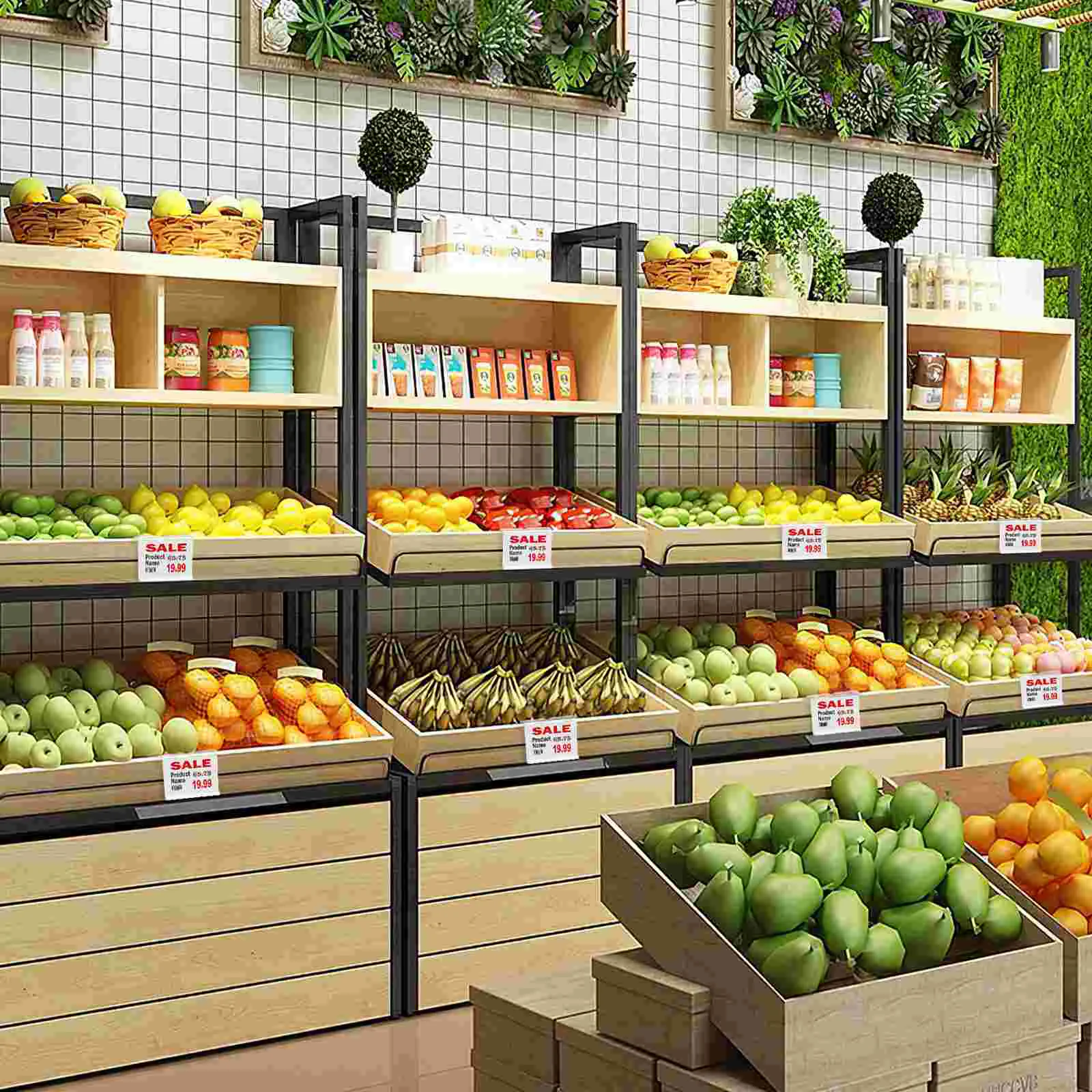 60 Pcs Basket Supermarket Label Labels Show Rack Shelf Retail Pvc Sign Holders Price Tag