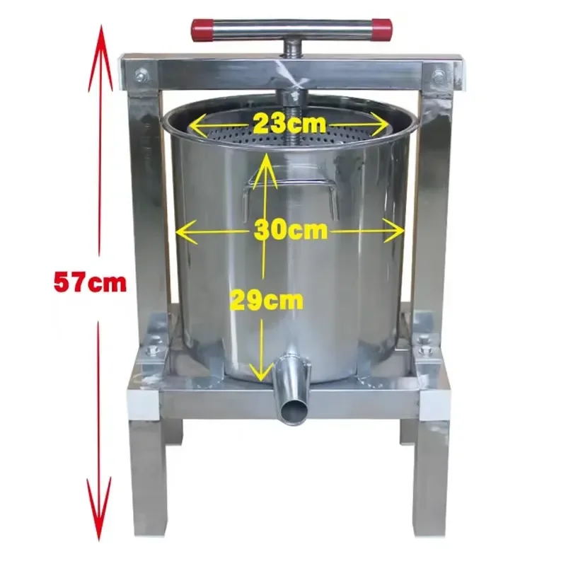 10L Solid‑Screw Stainless Steel Honey & Fruit Wine Press Beekeeping Raw Honey Beeswax Presser