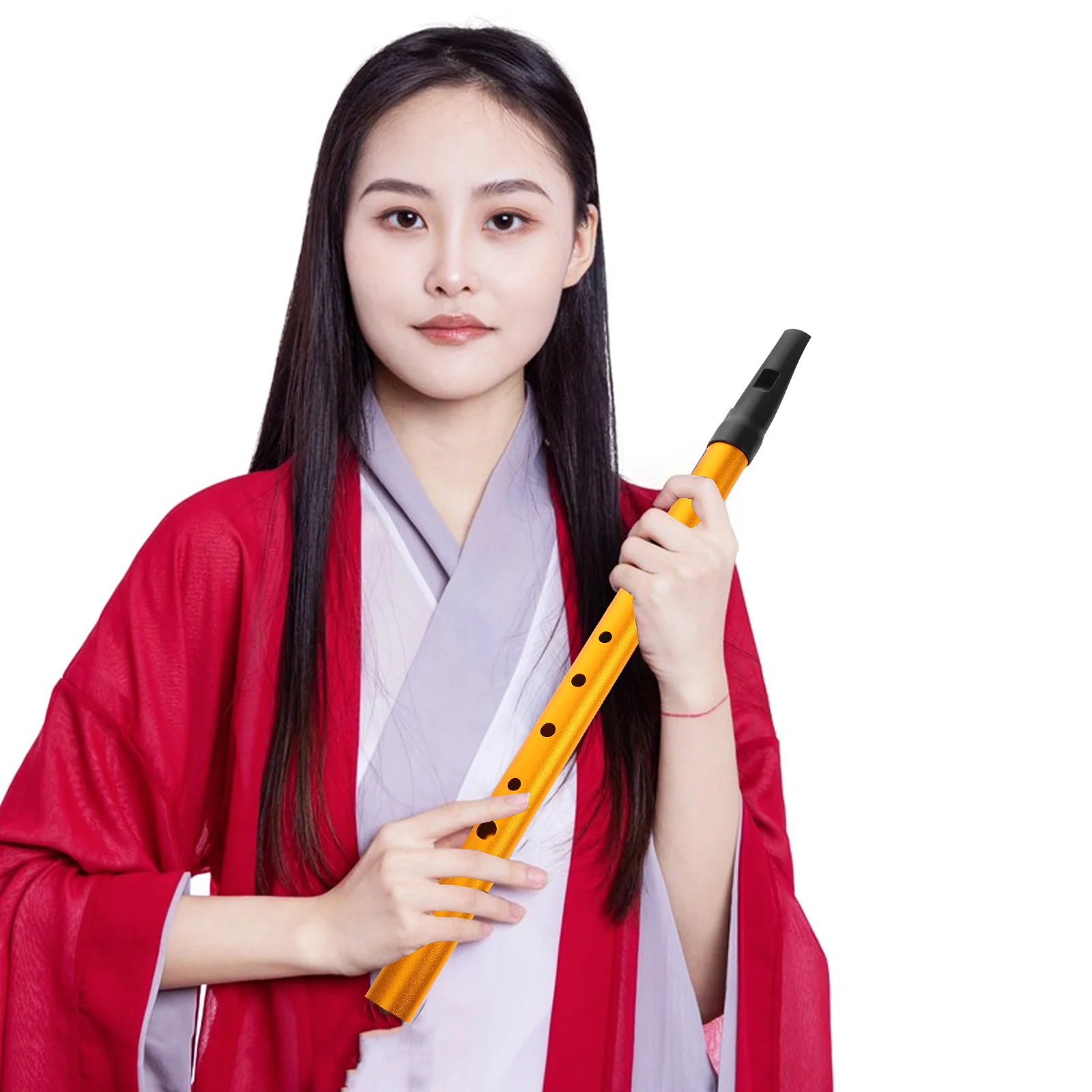 

6-Hole Irish Tin Whistle Beginner Vertical Flute Key of C Durable Aluminum Alloy Practice Instrument Irish Music