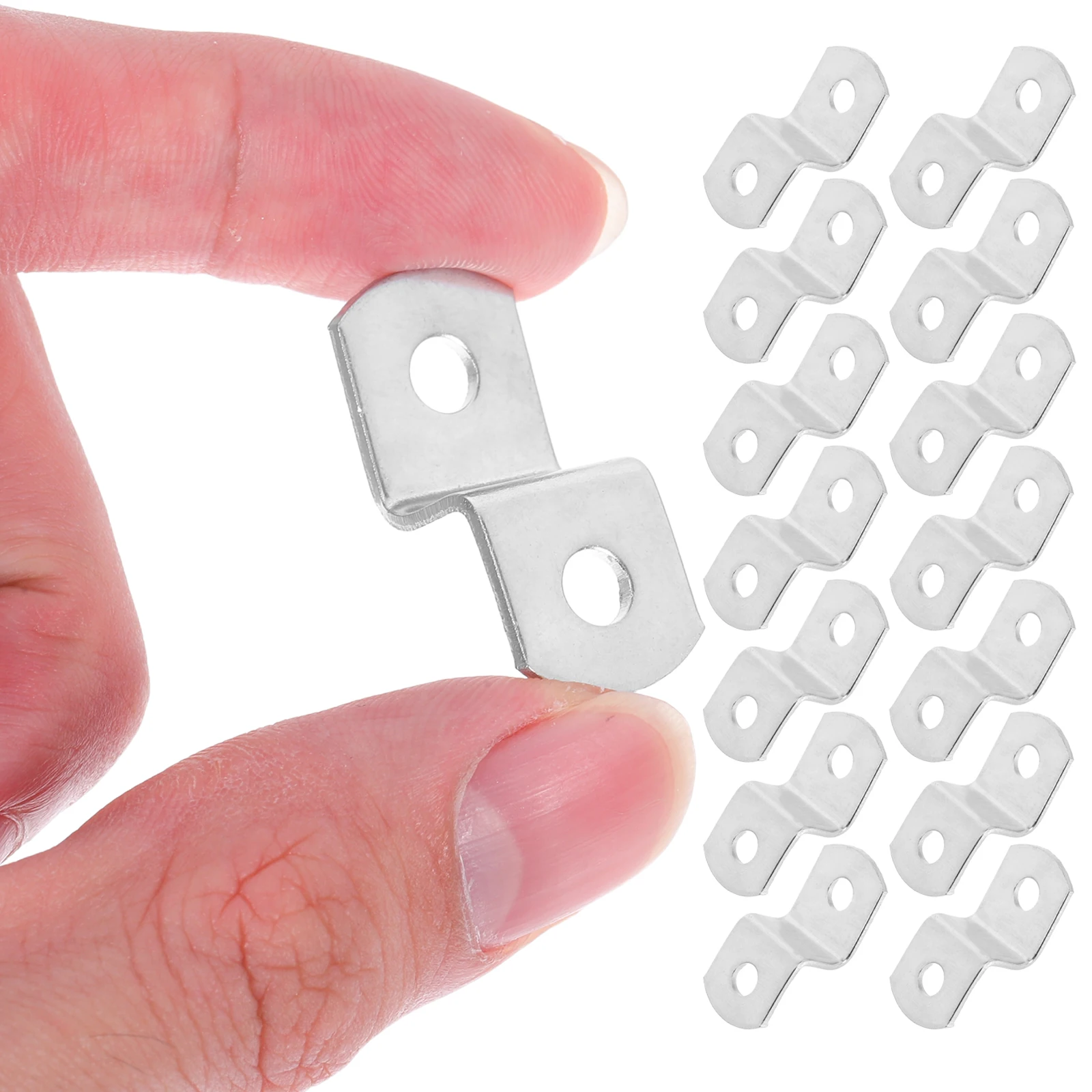 

50pcs Z Shape Angle Codes for Picture Frames Dual Hole Precision Clamps Wall Hanging Hardware Photo Frame Supplies