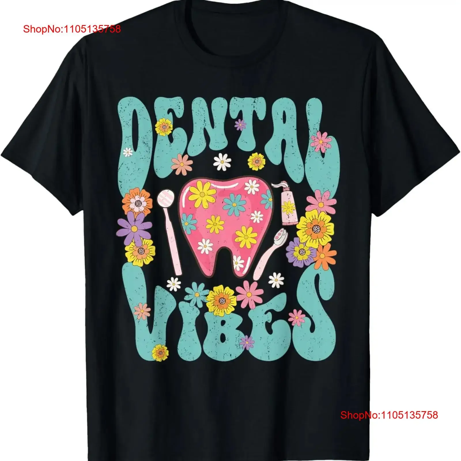 Retro Groovy Dental Vibe Hygienist Dentist Assistant Hygiene T Shirt  vintage Washed designer clothes Top For Everyday Wear