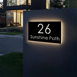 Custom Acrylic 3D LED House Number Sign - Personalized Illuminated Address Plaque for Outdoor Use - Light-Up Street Name Plate