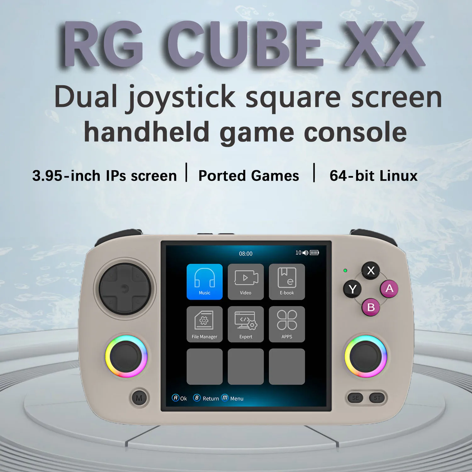 Портативная игровая консоль Anbernic RGCUBEXX 3 95-дюймовый IPS-экран 2 4/5GWiFi 16 миллионов цветов радужное световое кольцо