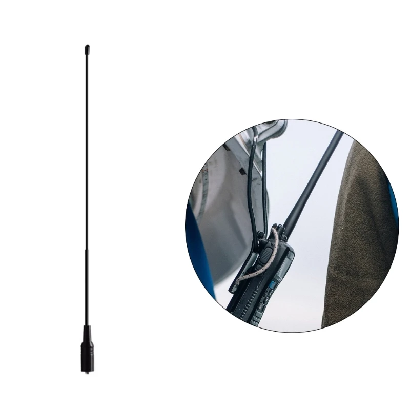 Dropship SMAFemale Double Bands VHF/UHF 18.8inch 144/430MHz HighsGains Soft Whip Antenna for TwoWay Radio