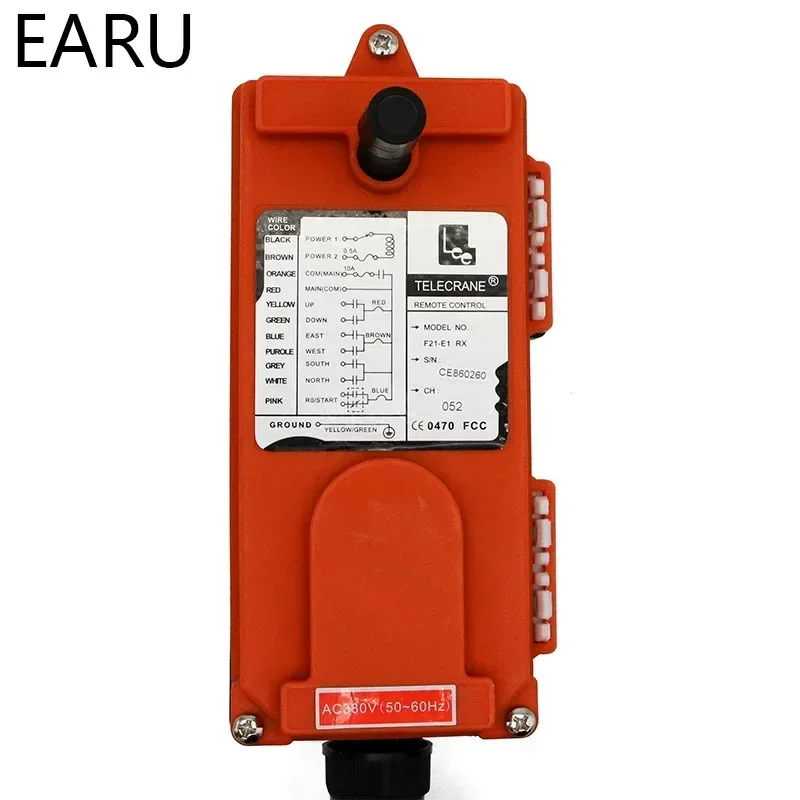 Wireless Industrial Remote Controller Switches Hoist Crane Control Lift Crane 1 Transmitter + 1 Receiver F21-E1B 6 Channels