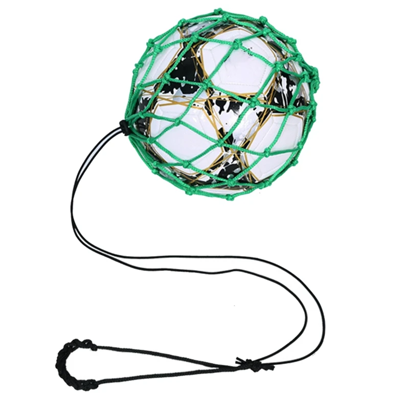 Green Football Ball Net Bag, Bold Encryption + Elastic Rope, Football Training Bag, Portable Ball Bag Easy To Use