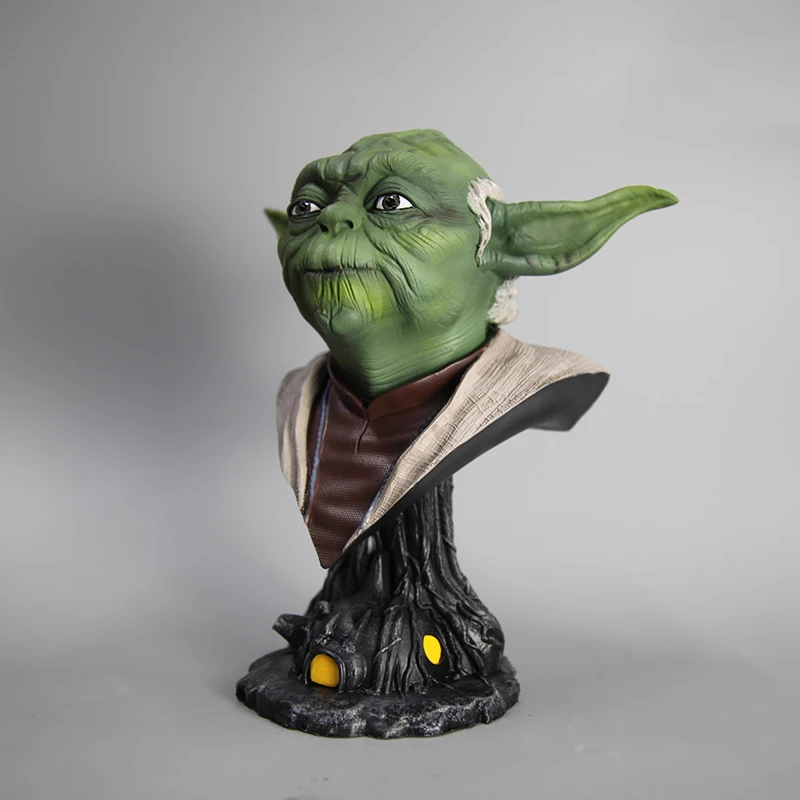 

Star Wars Empire Strikes Back Jedi Master Yoda Bust Sculpture Handmade Model Height About 22 Cm Gift Tabletop Decoration For Fri