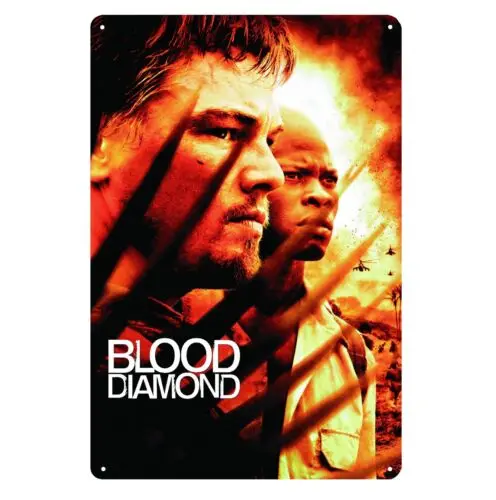 Y1,Blood Diamond Leonardo Di Caprio Movie Metal Poster Tin Sign - 20x30cm Plate