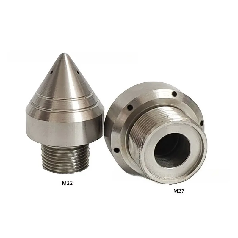 Mini Puncture High Pressure Nozzle External Thread Stainless Steel Jet Head for Sewer Silt Grease Drain Pipe Cleaning Parts