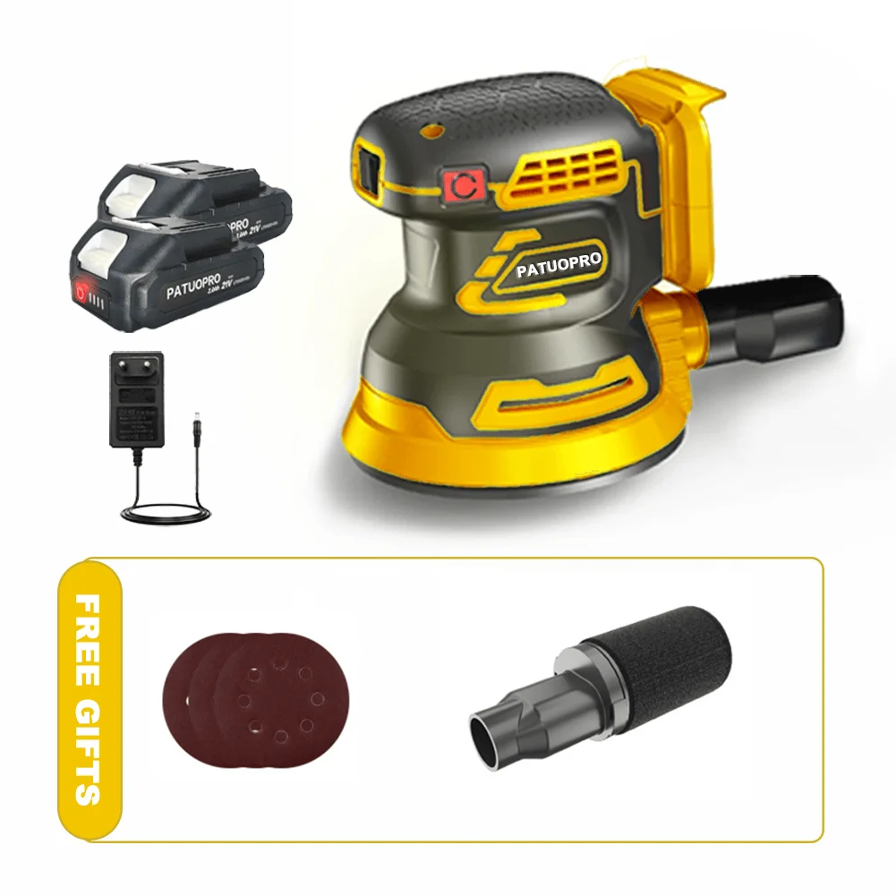 

125mm Cordless Sander Brushless Orbital Electric Sanding Machine Wood Wall Polishing Furniture Sanding Tool 3 Speed Control