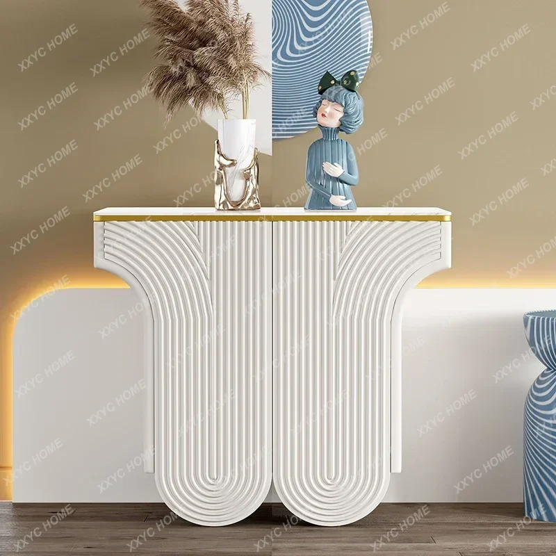 X Light Luxury And Simplicity Modern Hallway Sideboard Cabinet Home Shoe Cabinet Living Room Decoration Solid Wood Side Cabinet