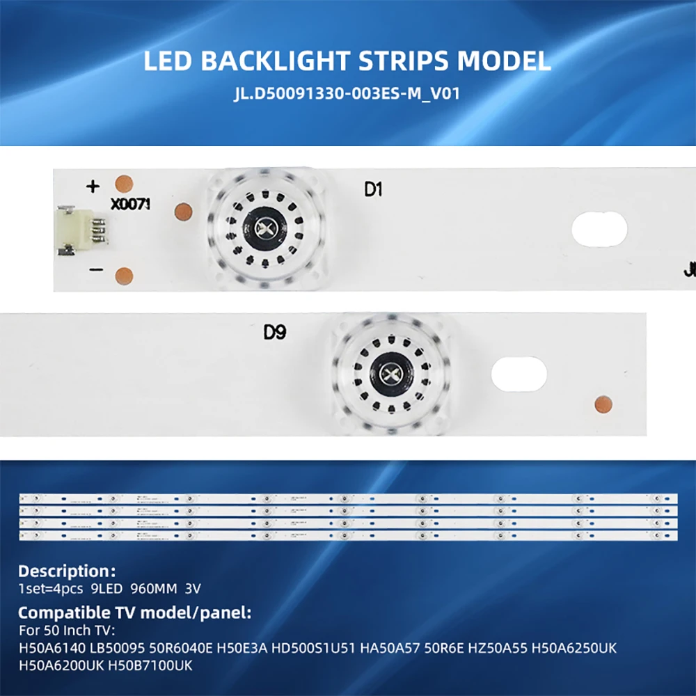 Imagem -05 - Tira Retroiluminação Led para Sharp Lc50s6000u Lc-50n7004u Lc-50lbu711c Lc-50q620u Lc-50q7030u Hisense 50r7f 50r7e 50r6e1 Lm4100603a