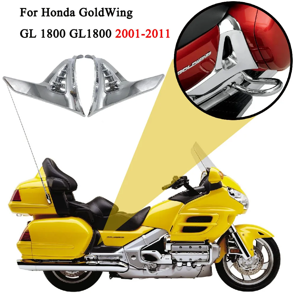 

Хромированный треугольный чехол для Honda GoldWing GL1800 GL1800 2001-2011, новые хромированные левые и правые детали мотоцикла, модифицированные аксессуары