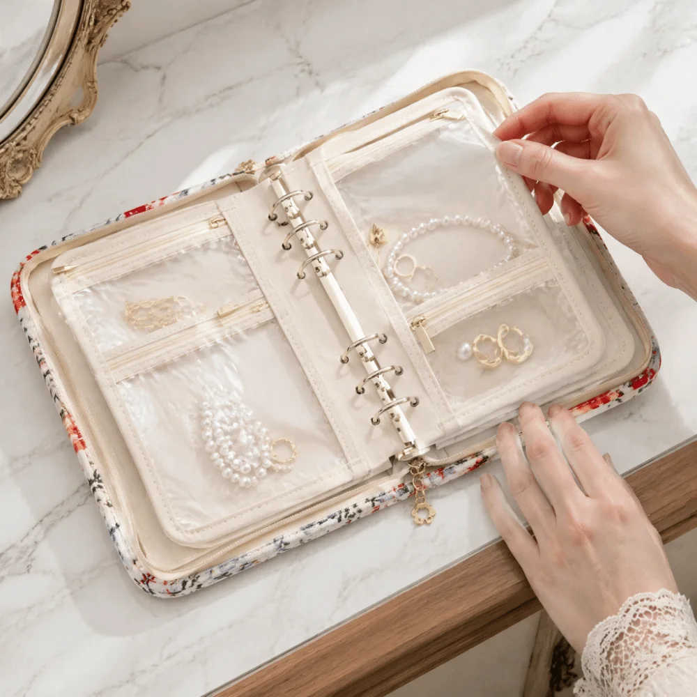 Multi-Functional Portable Jewelry Storage Bag 5pcs Detachable Pouches with Zipper Jewelry Anti-Oxidation Bag Anti-Scratch