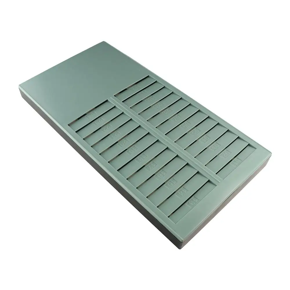 

24 Slots Time Card Rack Wall Mounted Hanging Hole Attendance Recorder Double Row Plastic Puch Cards Holder Rack Display Stand