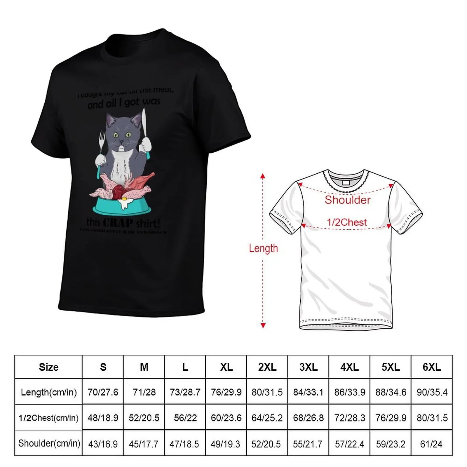 Cat CRAP Meat Dish Shirt T-Shirt anime stuff shirts graphic tees baggy shirts mens designer clothes