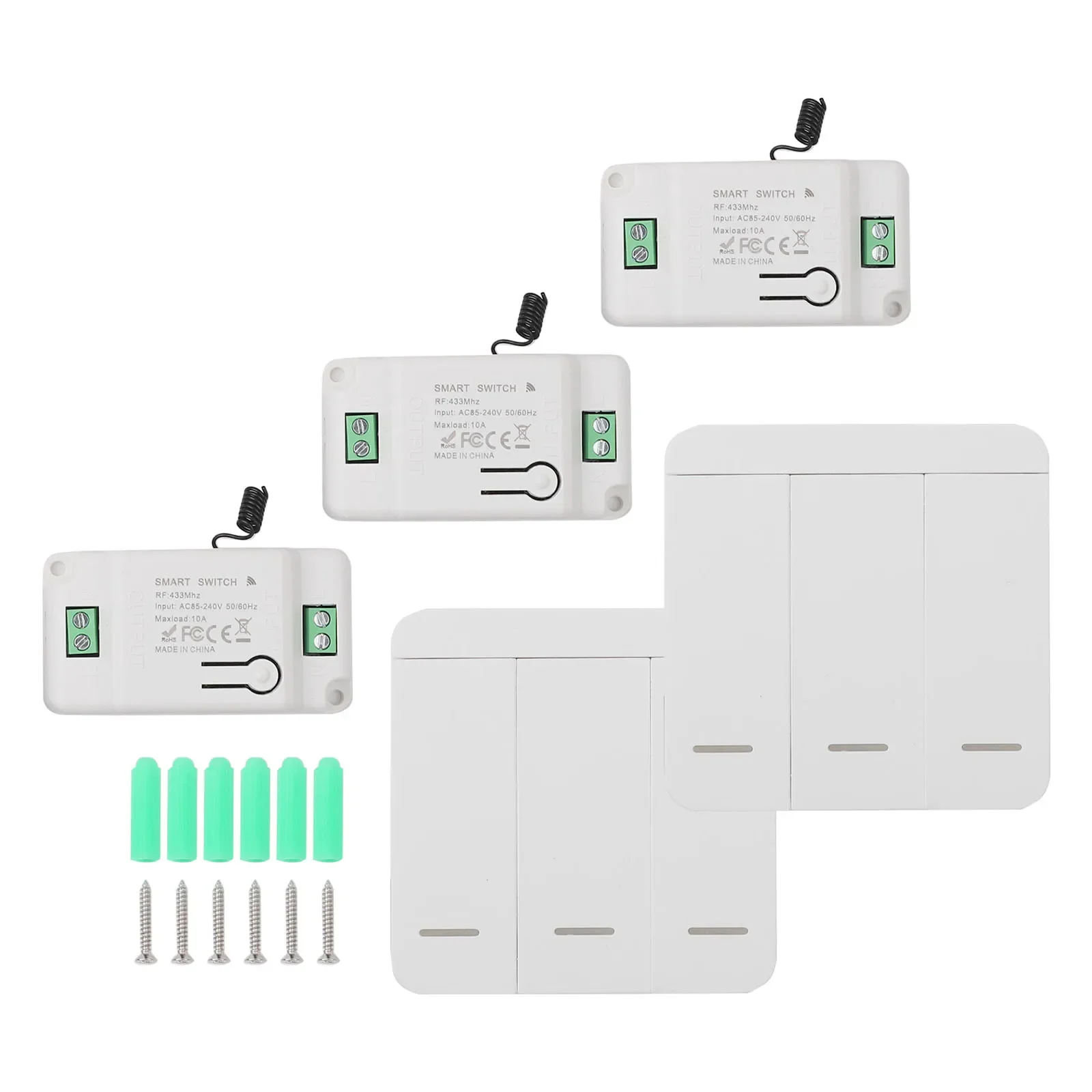 

Wireless Remote Control Light Switch Kit with 3 Receivers Long Range Up to 660 Feet for Home Lighting Solutions
