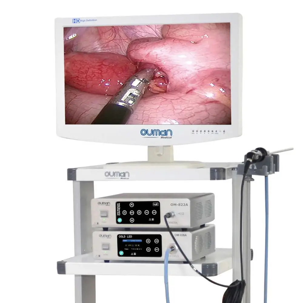 ENT endoscope camera LED light source 19 inch screen medical trolley