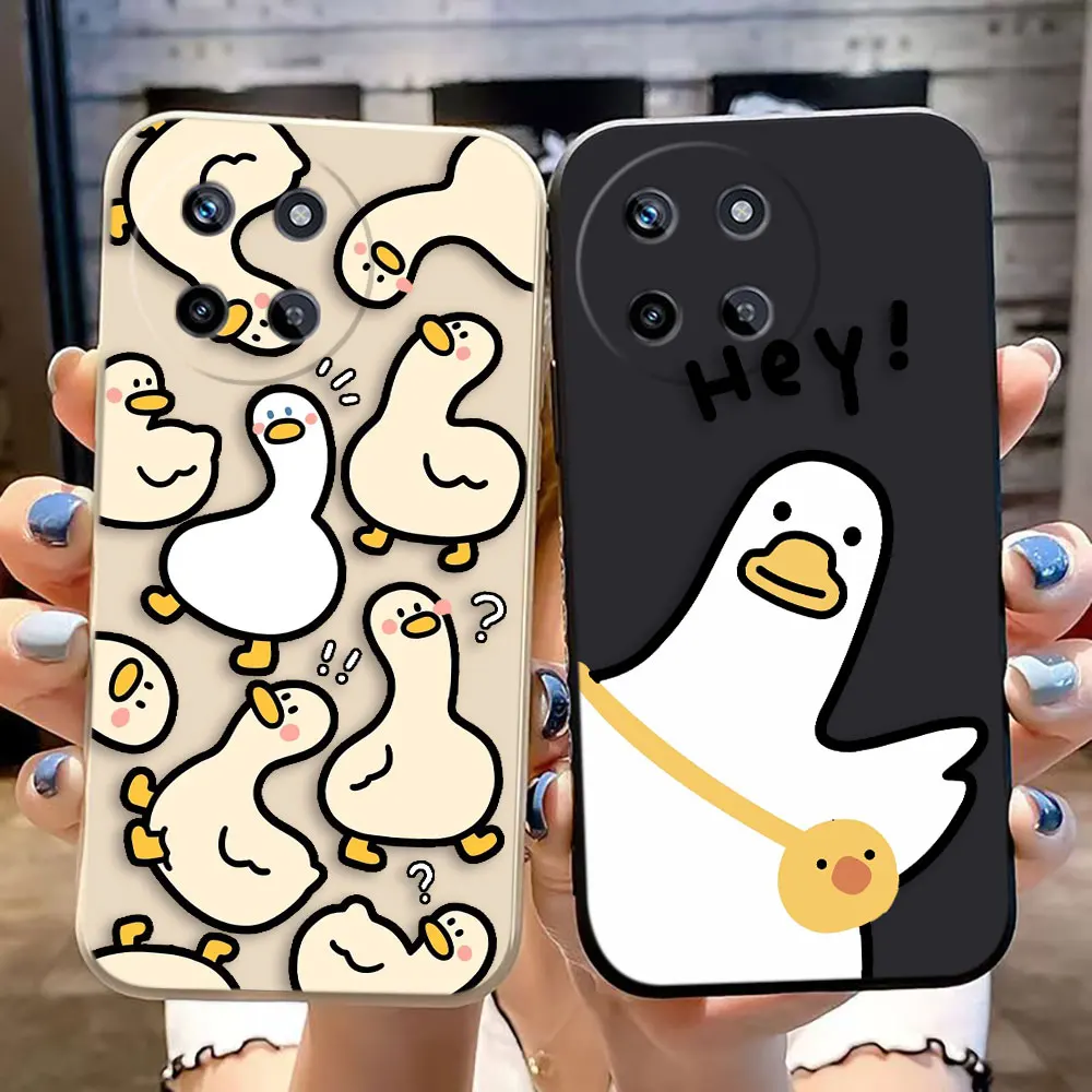 Funny Doubt Duck Cover Phone Case For OPPO Realme 11 10 9 9I 8 8I 7 7I 6 5 PRO PLUS 4G 5G Colour Silicone Case Funda Coque Shell