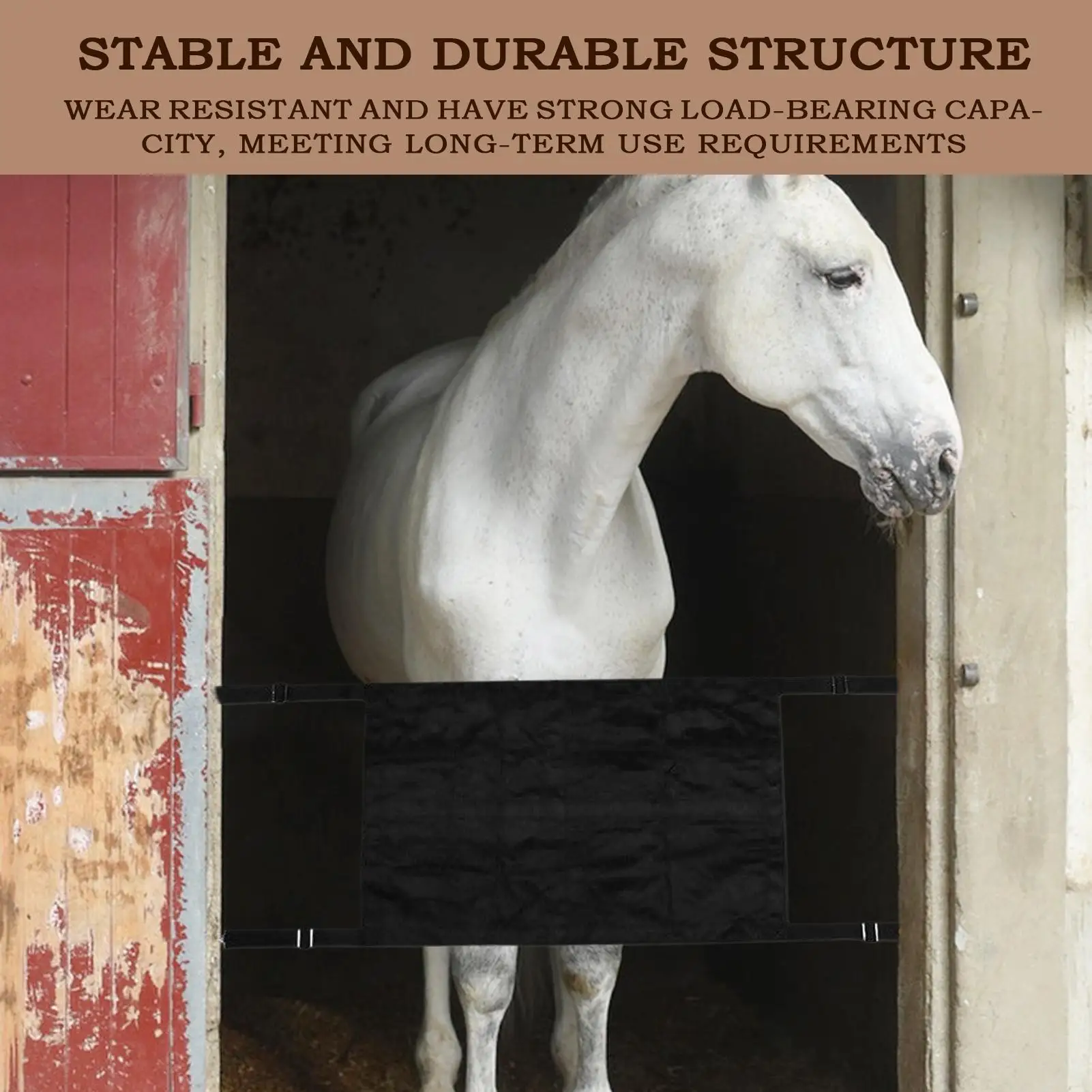 69x49cm Horse Stall Gate Safety Barrier Aisle Guard Gate Frame for Equestrian Farm Pasture Horse Supplies for Barn Corral Stable