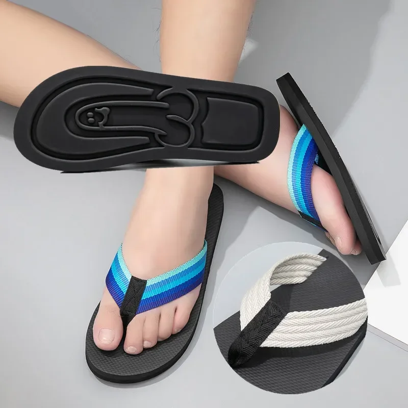 ซ่อนอวัยวะเพศชาย Flops Spread Hap-Penis Quick-DRY Flip Flops ล้อเลียนอวัยวะเพศชายรองเท้าแตะชายหาด Flip Flops ฤดูร้อนสบายรองเท้าแตะกันลื่น