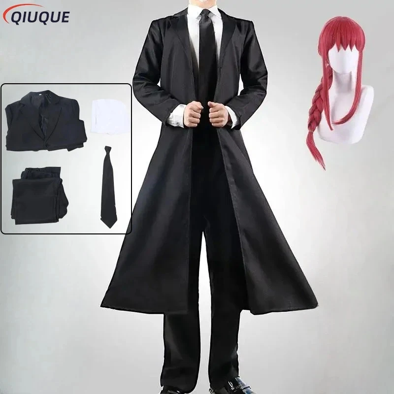 

✿2026✿Makima Cosplay Costume Wig Women Men Trench Coat Jacket Black Suit Uniform Halloween Carnival Party Anime Outfits✿