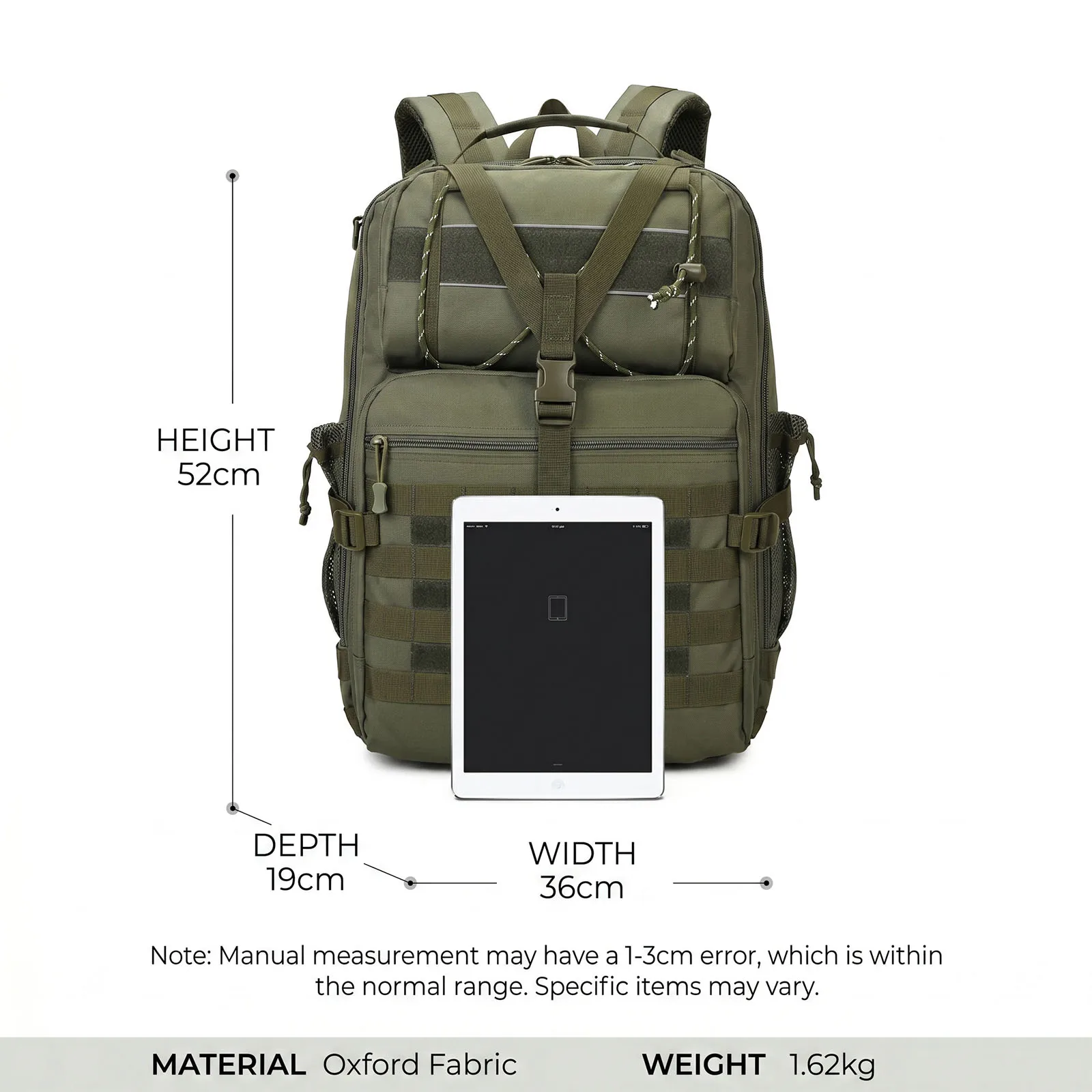 Men's Tactical Large Capacity Backpack,Waterproof Multi-functional Outdoor Travel Bag,Heavy Duty Hiking Camping Daypack