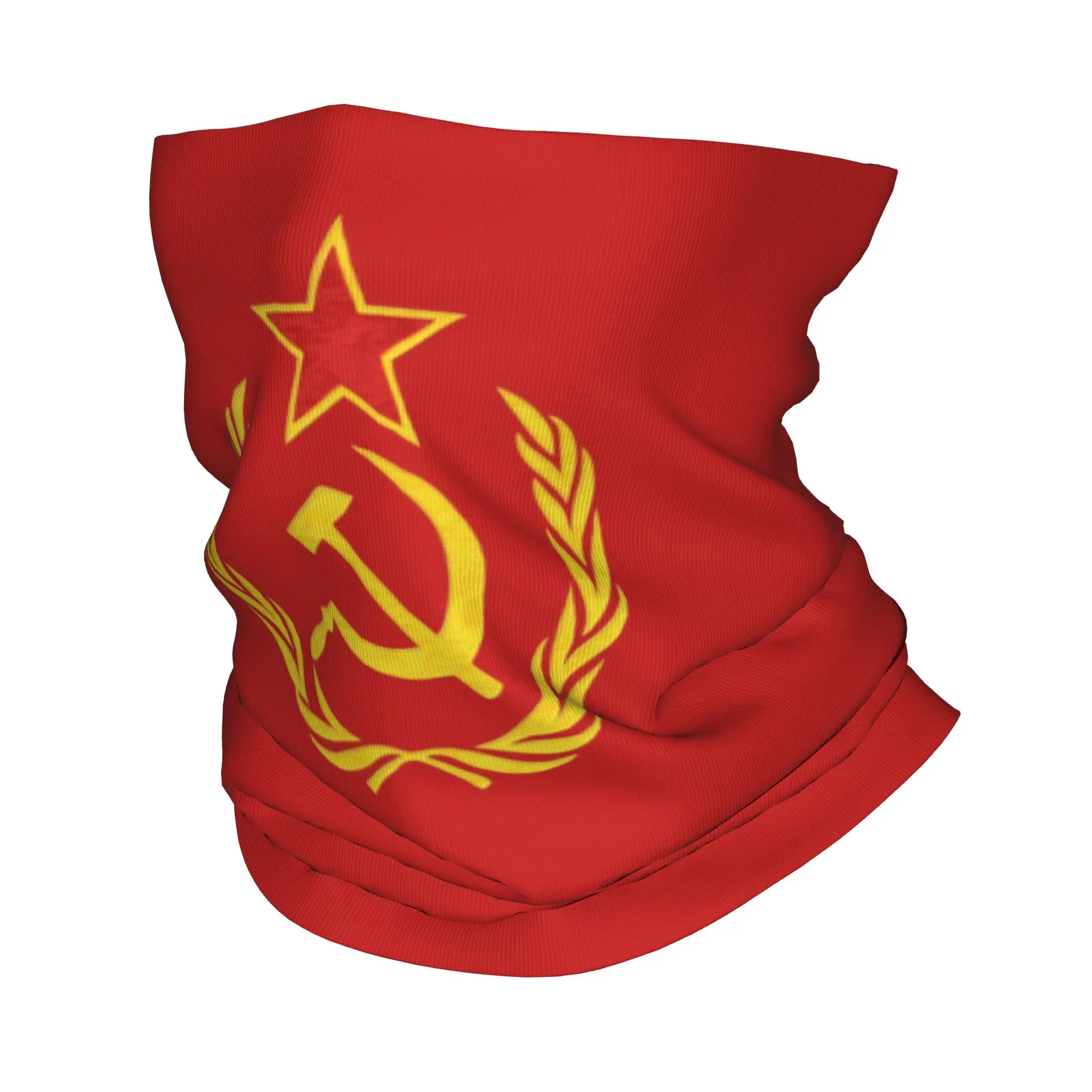USSR Hammer And Sickle CCCP Soviet Flag Bandana Neck Gaiter Windproof Face Scarf Cover Men Women Russia Headband Tube Balaclava
