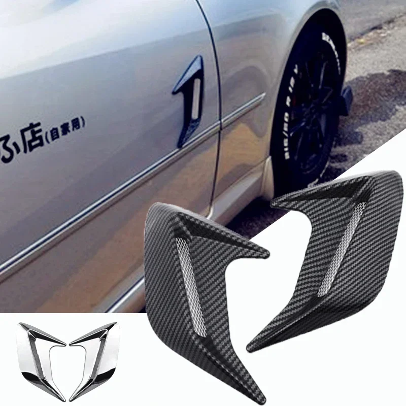 2 uds 3D pegatina de ventilación lateral de coche pegatina de entrada de guardabarros de flujo de aire pegatinas de ventilación lateral de branquias de tiburón pegatina de ventilación de guardabarros lateral de coche Deco