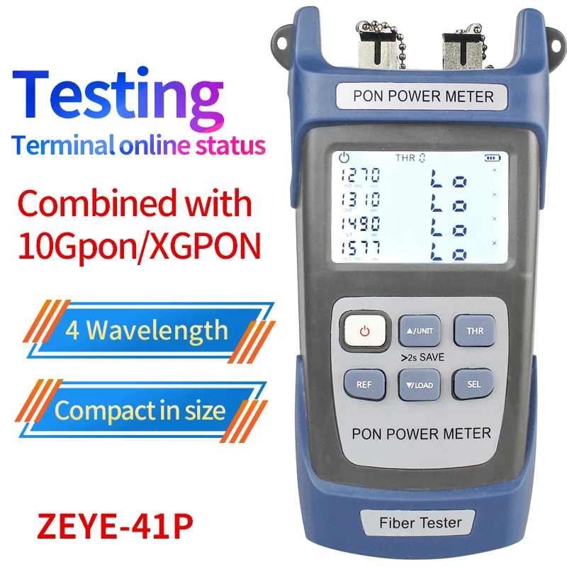 

PON power meter, splitter port verifier, detect optical modem status, 1577nm XGPON wavelength.