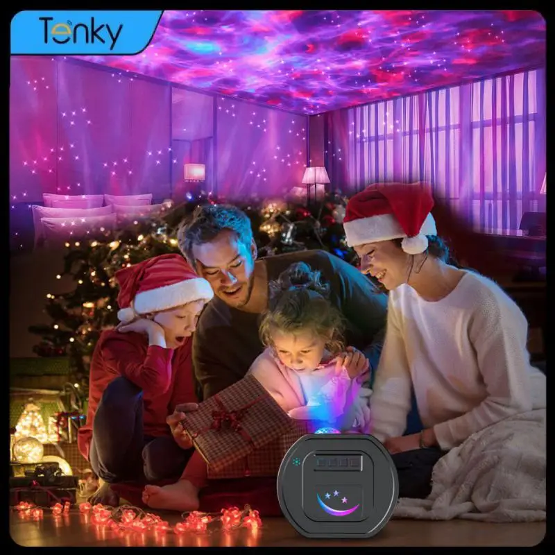 Christmas Decoration Projector Night Light Music Starry Sky Atmospher Lamp Ocean Water Waving LED Smart Control Projector Lamp