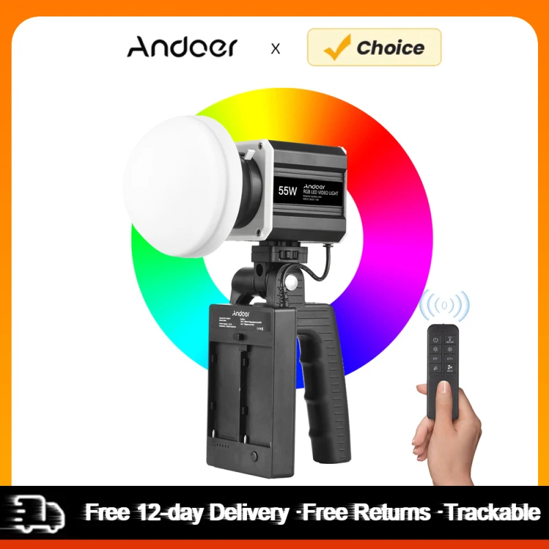 Andoer Handheld RGB Video Light 55W COB: La Soluzione Perfetta per Fotografia e Streaming