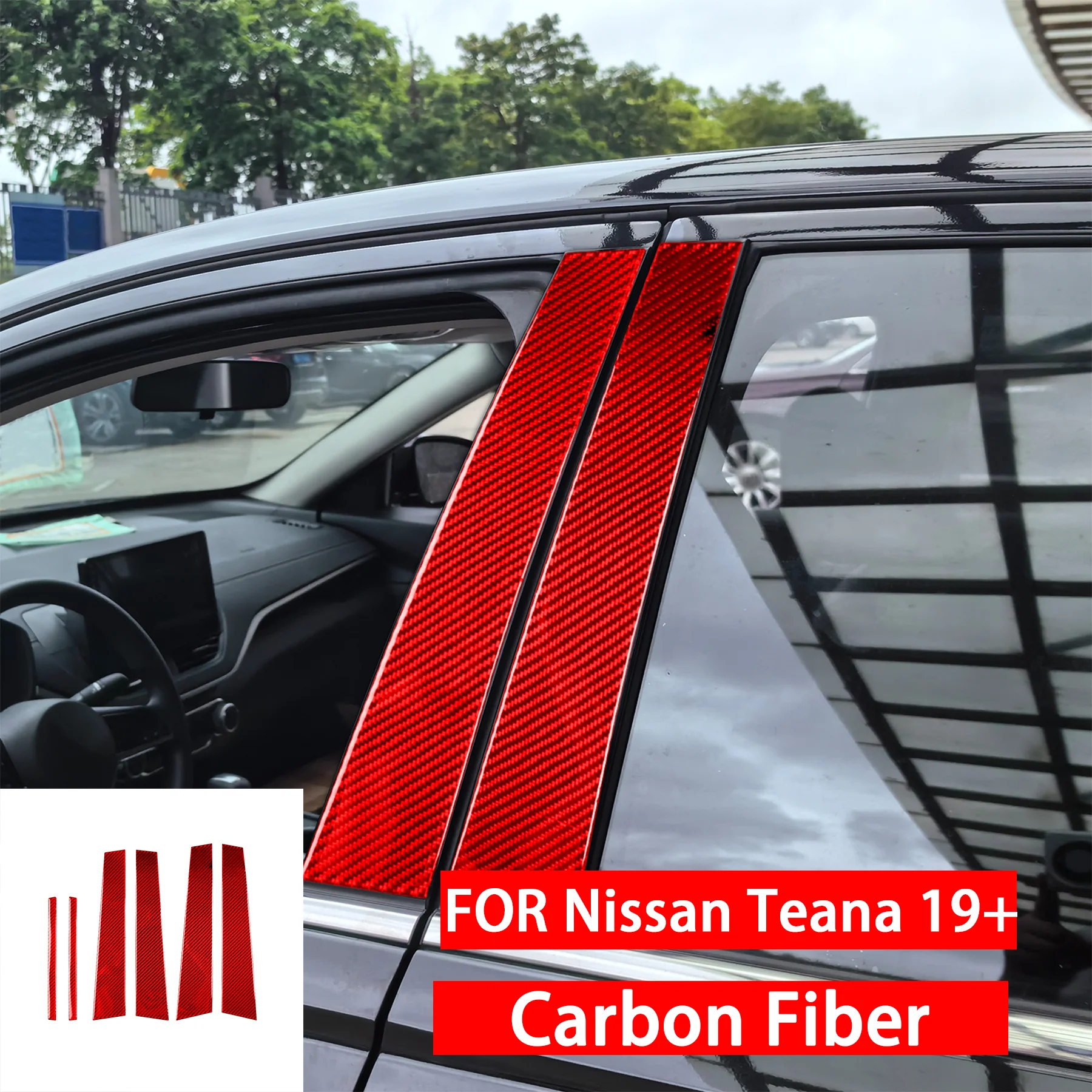 

FOR Nissan Teana 19-up Real Soft Carbon Fiber Car Door Window B-pillar Panel Door Pillar Strip Decorative Accessory Sticker