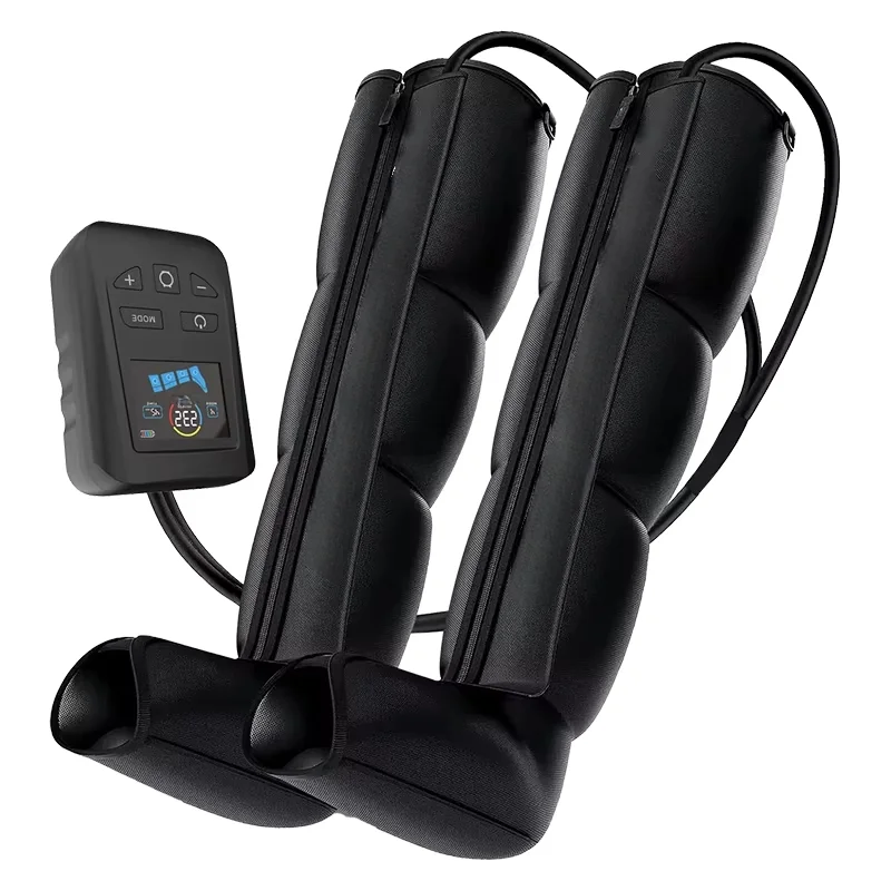 4-Chamber Physiotherapy Pressure Air Compression Leg Massager, Recovery Boots for Foot and Body Relaxation