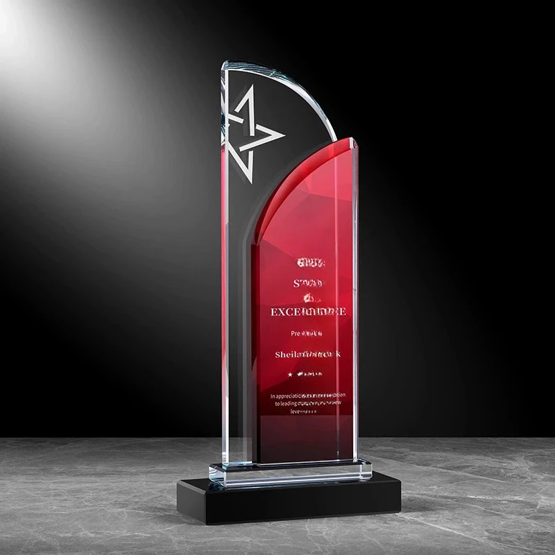 

Хрустальный трофей с цветной печатью по индивидуальному заказу, награды за спортивным фильмом, выдающийся сувенир для сотрудников, памятные украшения для дома, 1 шт.