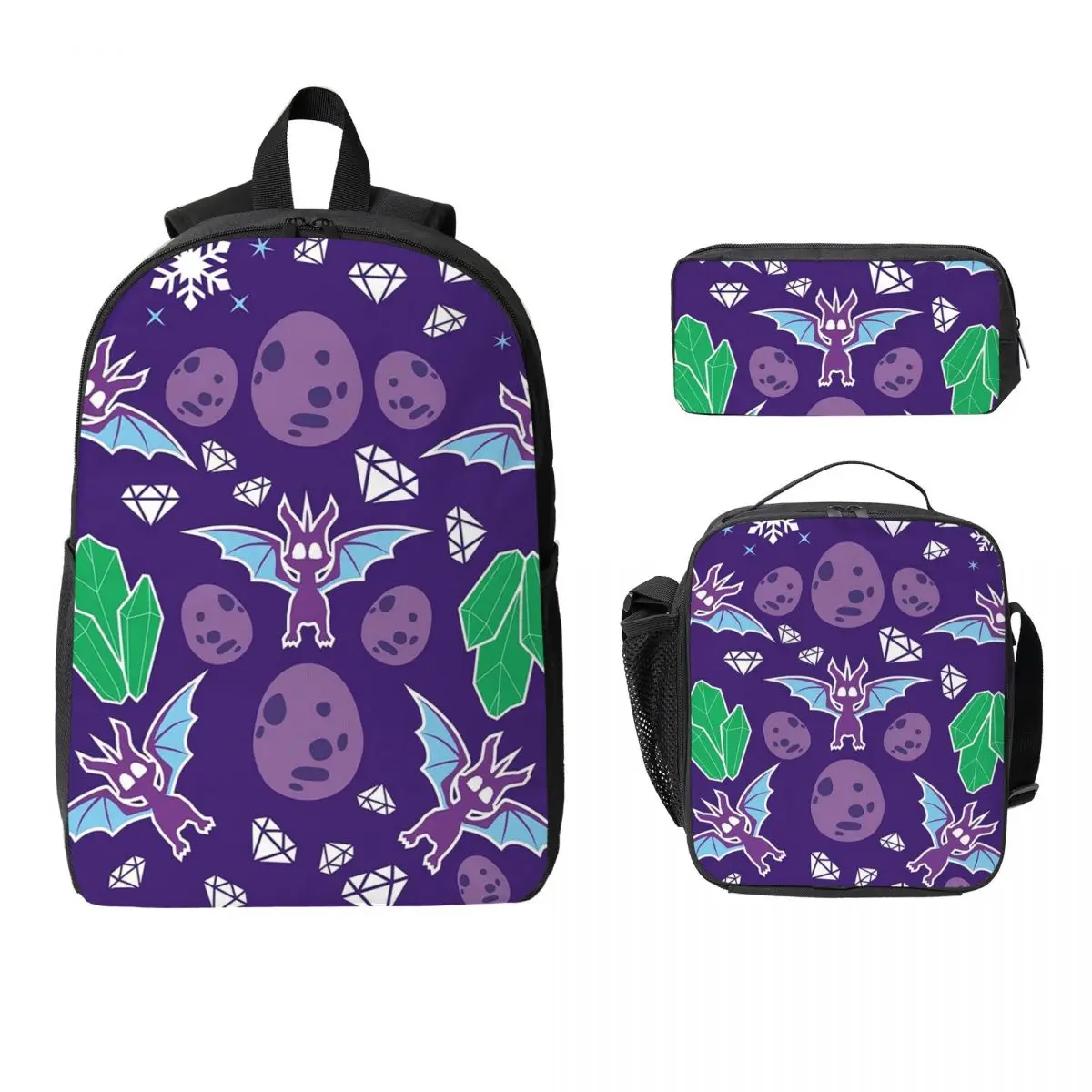 

Ice Spyro Backpack Student Boys Girls BookBag School Bag Laptop Shoulder Bags 3ps Insulated Lunch Bag Pencil Case