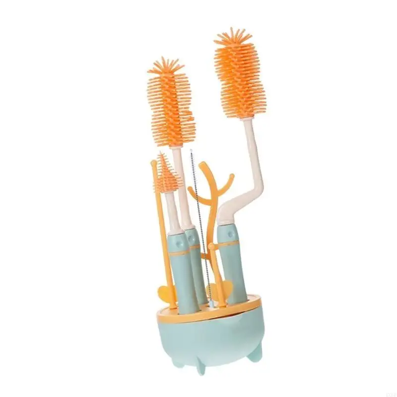 

Silicone Brush for Bottle 360 Degree Rotation Baby Bottle Pacifier Cleaning Brush Water Cup Straw Brush Set Baby Product