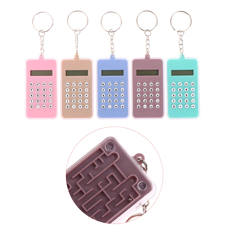 Draagbare Digitale Rekenmachine Kawaii Mini Calculator Pocket Display Cartoon Leuke Creatieve Sleutelhanger Rekenmachine Kantoorbenodigdheden